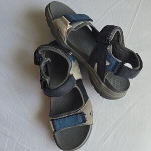 Earth Origins Blue and Gray Loafers with Slip-On Comfort